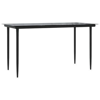 vidaXL Ensemble de salle à manger de jardin 5 pcs gris et noir en résine tressée et acier