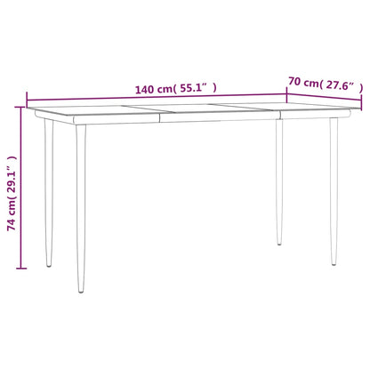 vidaXL Ensemble de salle à manger de jardin 5 pcs gris et noir en résine tressée et acier