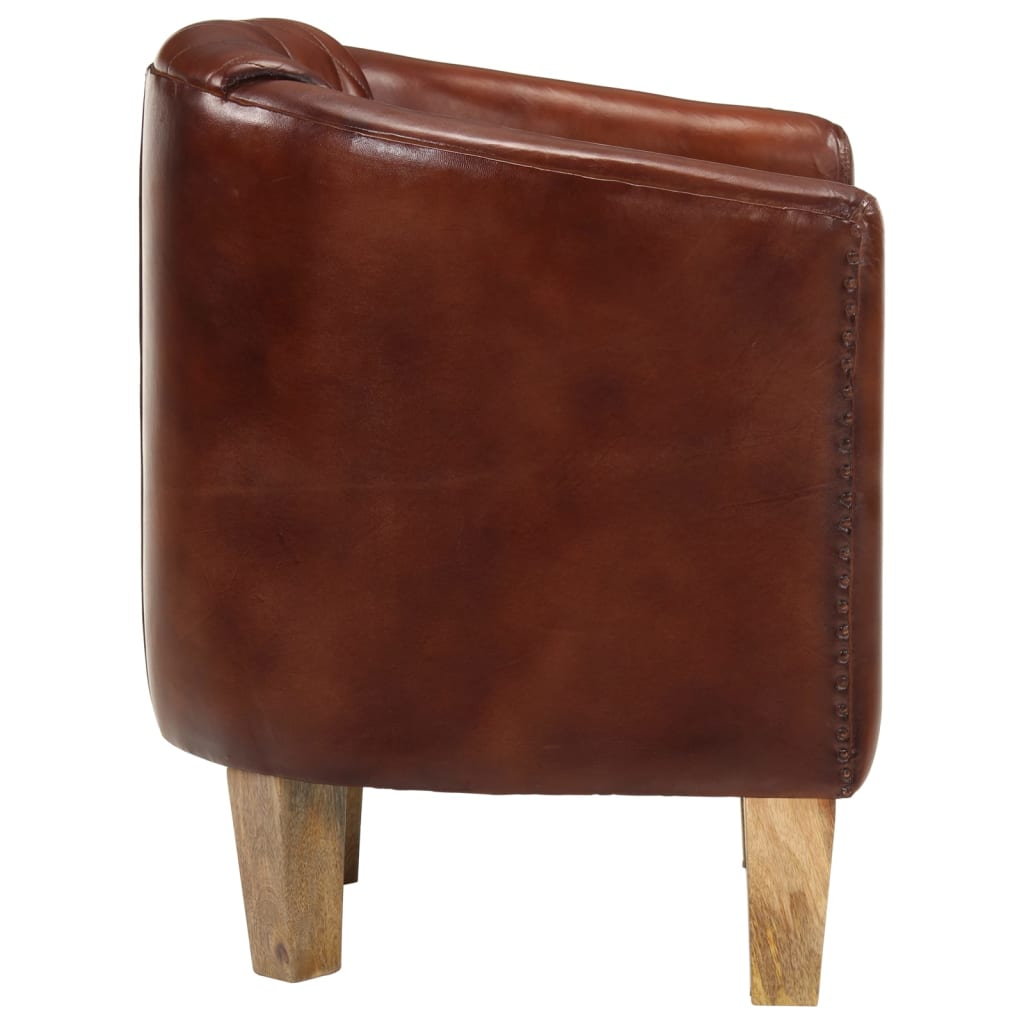 vidaXL Clubsessel Braun Echtleder
