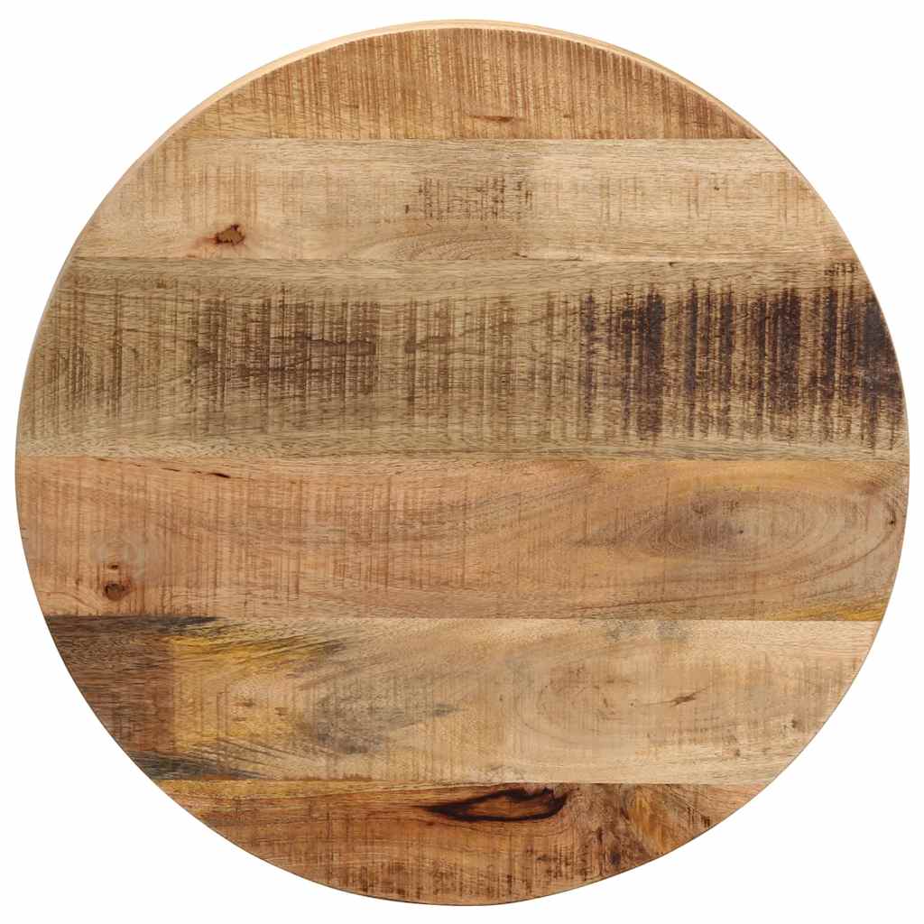 vidaXL Tischplatte Ø 40x2,5 cm Rund Raues Massives Mangoholz