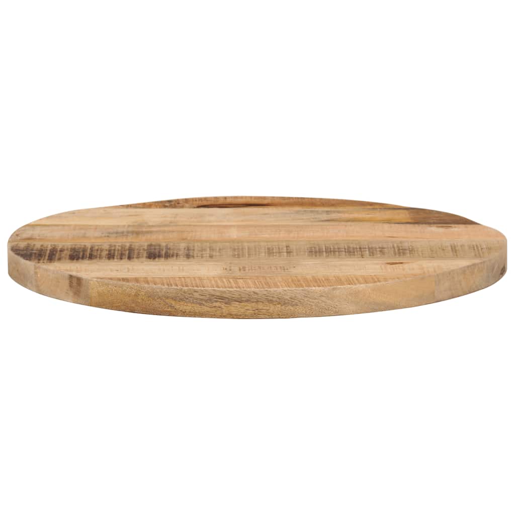 vidaXL Tischplatte Ø 40x2,5 cm Rund Raues Massives Mangoholz