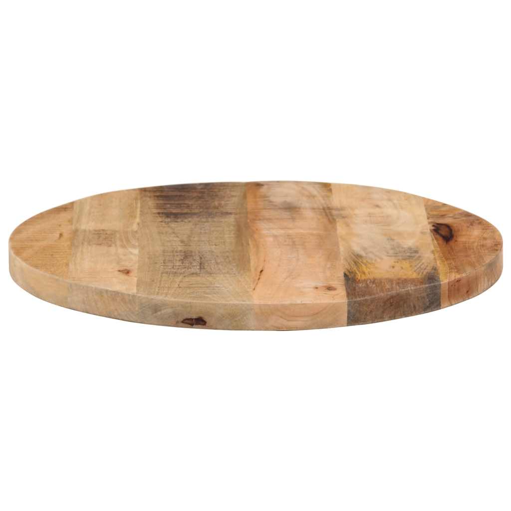 vidaXL Tischplatte Ø 40x2,5 cm Rund Raues Massives Mangoholz