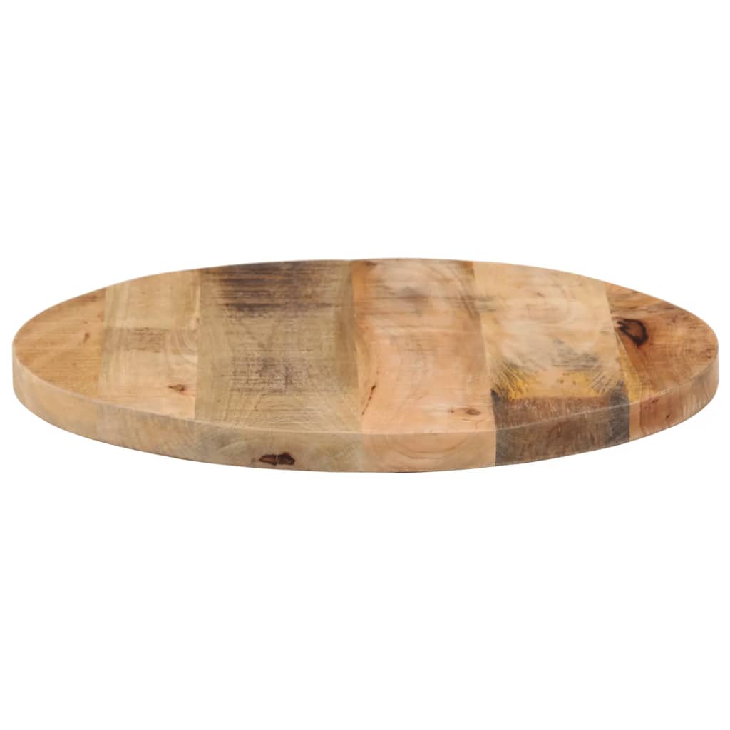 vidaXL Tischplatte Ø 50x1,5 cm Rund Raues Massives Mangoholz