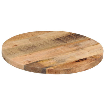 vidaXL Tischplatte Ø 60x1,5 cm Rund Raues Massives Mangoholz