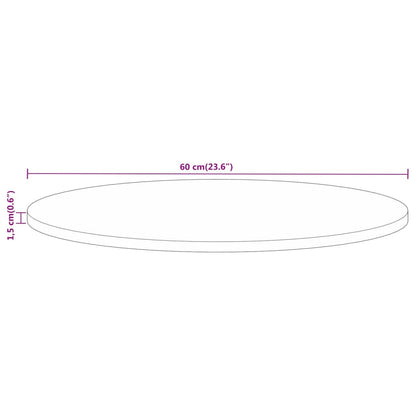 vidaXL Plateau de table Ø 60x1,5 cm Rond Bois de manguier massif brut