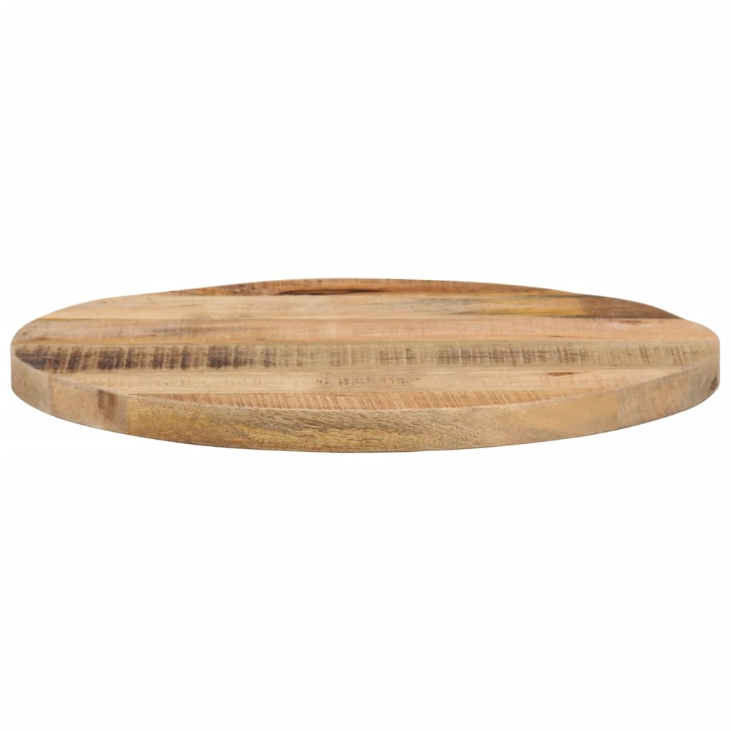 vidaXL Tischplatte Ø 60x3,8 cm Rund Raues Massives Mangoholz