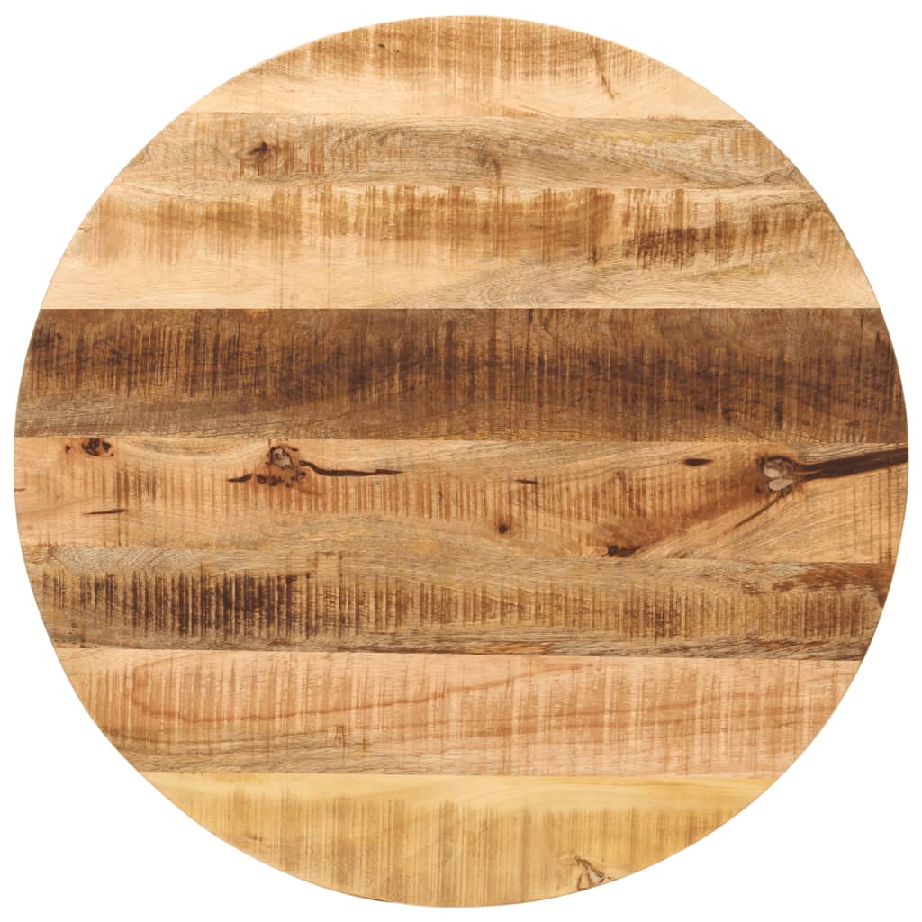 vidaXL Tischplatte Ø 70x2,5 cm Rund Raues Massives Mangoholz