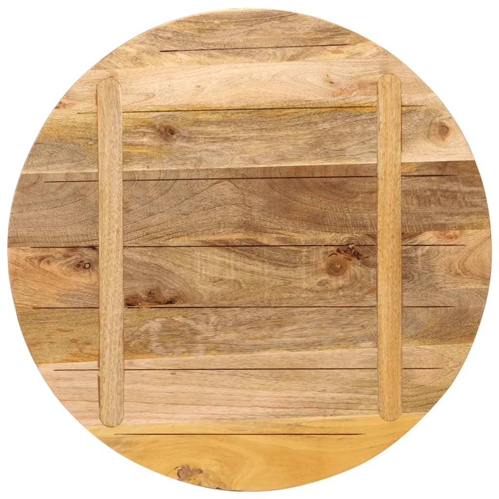 vidaXL Tischplatte Ø 70x2,5 cm Rund Raues Massives Mangoholz