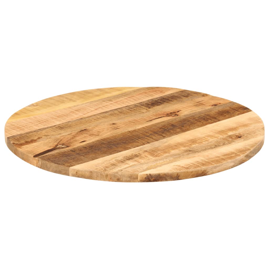vidaXL Tischplatte Ø 80x1,5 cm Rund Raues Massives Mangoholz