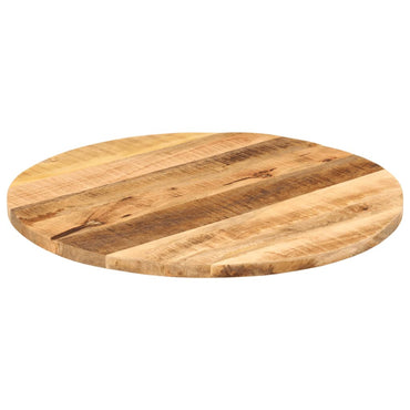 vidaXL Tischplatte Ø 80x1,5 cm Rund Raues Massives Mangoholz