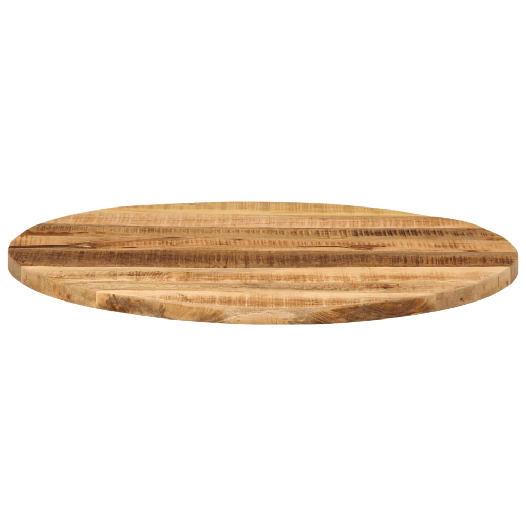 vidaXL Tischplatte Ø 80x1,5 cm Rund Raues Massives Mangoholz