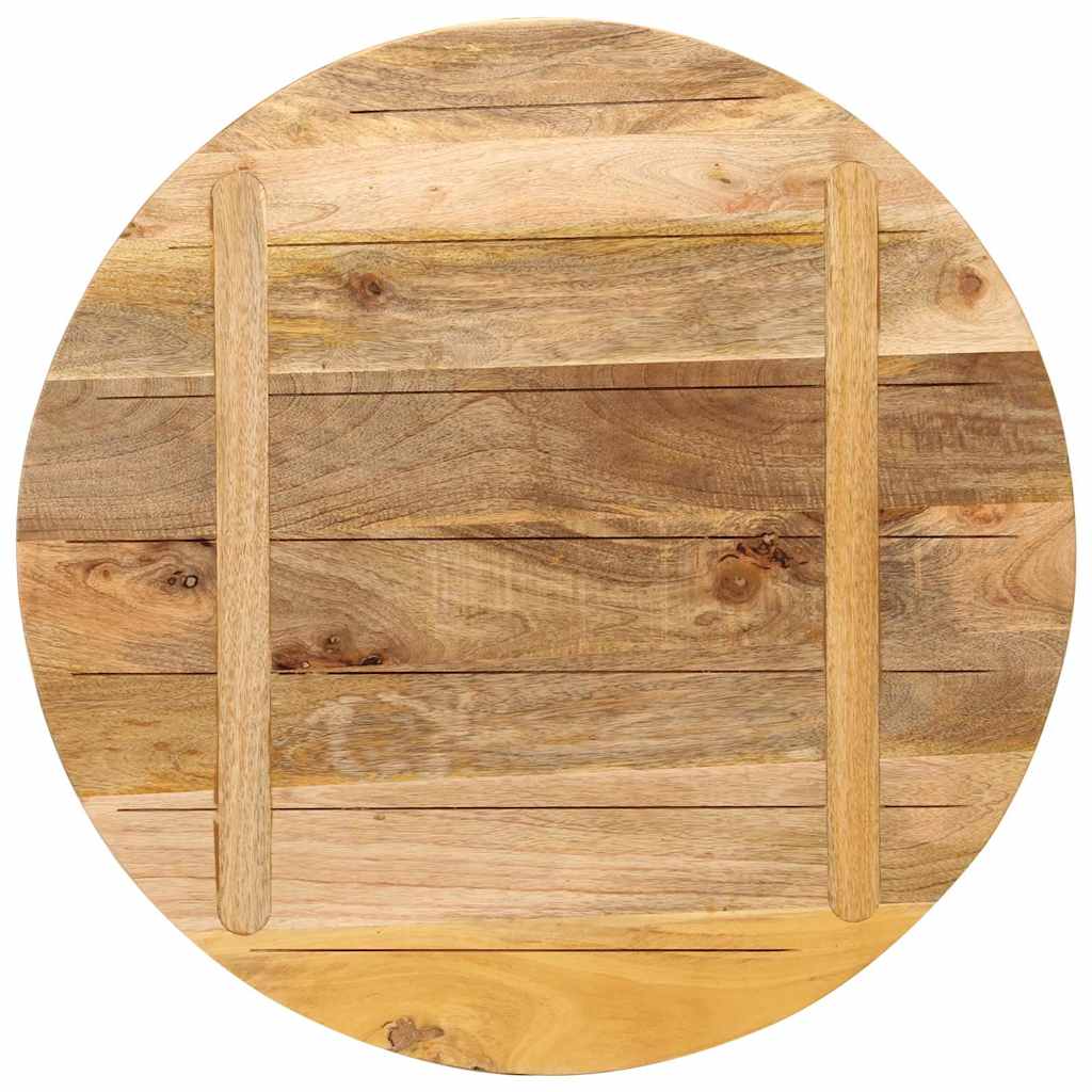 vidaXL Tischplatte Ø 80x1,5 cm Rund Raues Massives Mangoholz