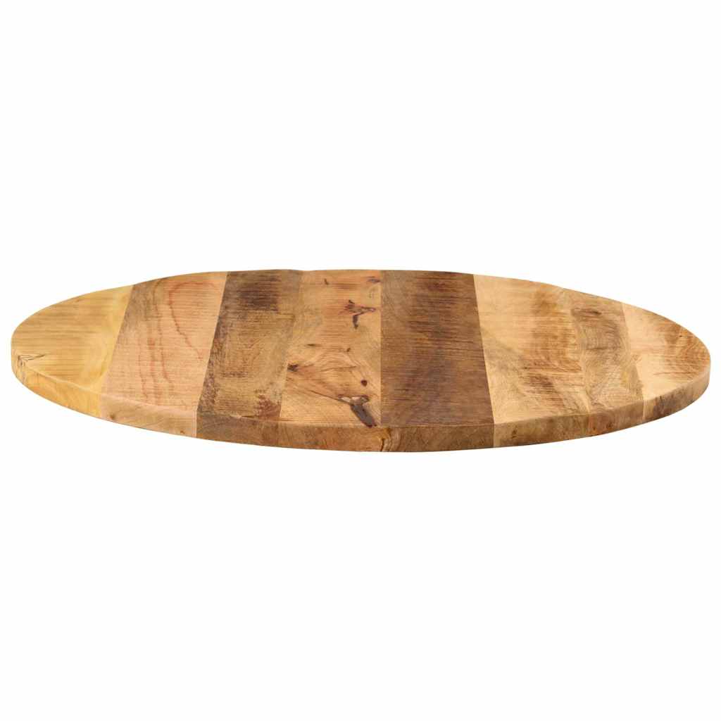 vidaXL Tischplatte Ø 80x2,5 cm Rund Raues Massives Mangoholz