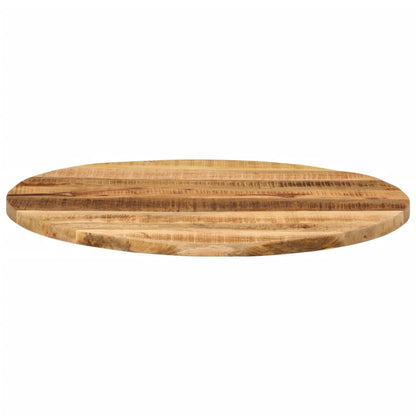 vidaXL Tischplatte Ø 90x2,5 cm Rund Raues Massives Mangoholz
