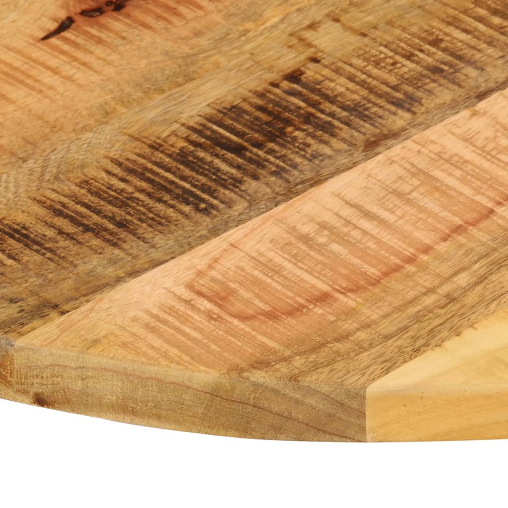 vidaXL Tischplatte Ø 90x2,5 cm Rund Raues Massives Mangoholz