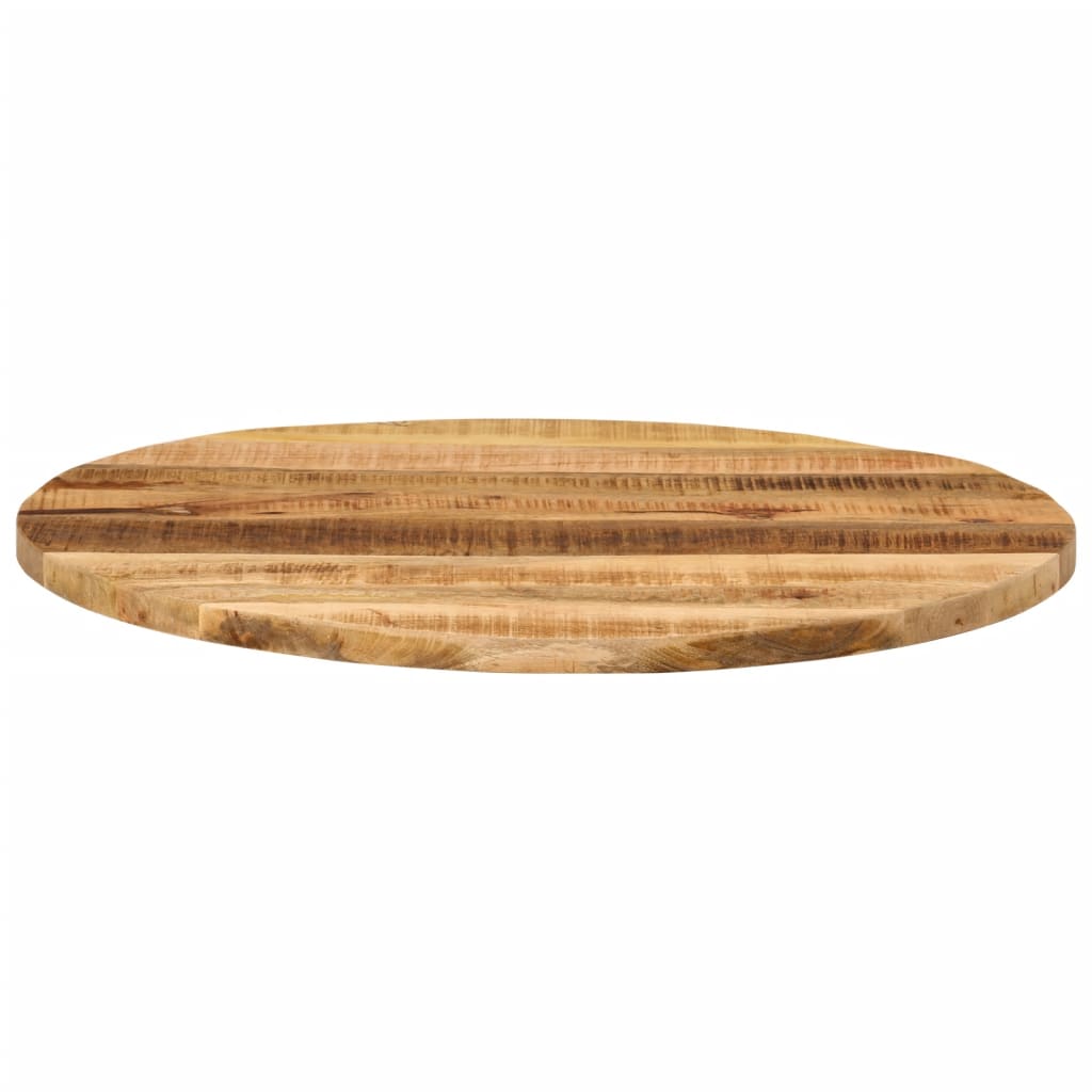 vidaXL Tischplatte Ø 90x3,8 cm Rund Raues Massives Mangoholz