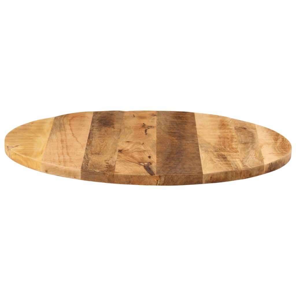 vidaXL Tischplatte Ø 90x3,8 cm Rund Raues Massives Mangoholz