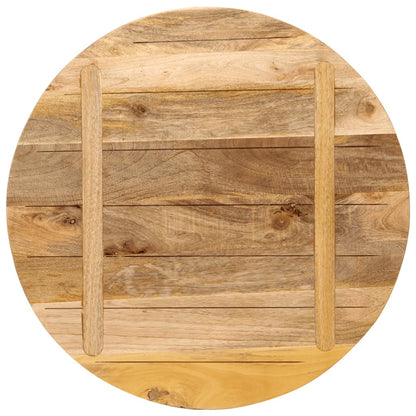 vidaXL Tischplatte Ø 90x3,8 cm Rund Raues Massives Mangoholz