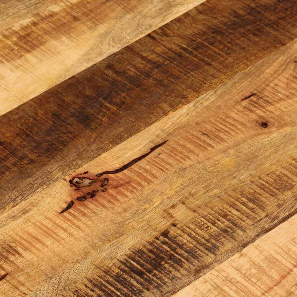 vidaXL Tischplatte Ø 90x3,8 cm Rund Raues Massives Mangoholz