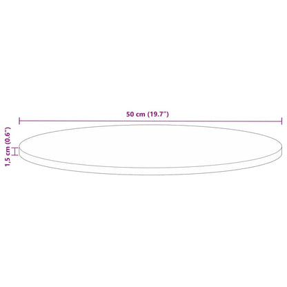 vidaXL Tischplatte Ø 50x1,5 cm Rund Altholz Massiv