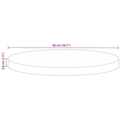 vidaXL Tischplatte Ø 50x3,8 cm Rund Altholz Massiv