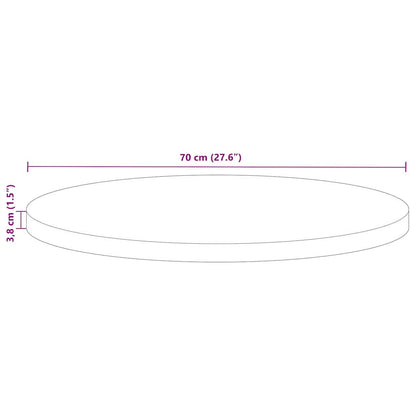 vidaXL Plateau de table Ø 70x3,8 cm rond en bois de récupération massif
