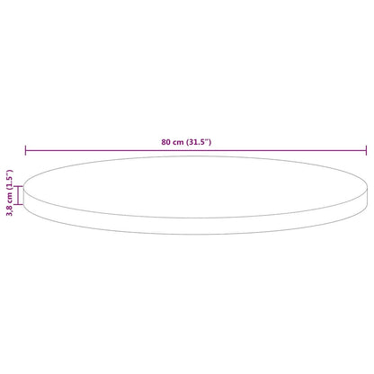 vidaXL Tischplatte Ø 80x3,8 cm Rund Altholz Massiv