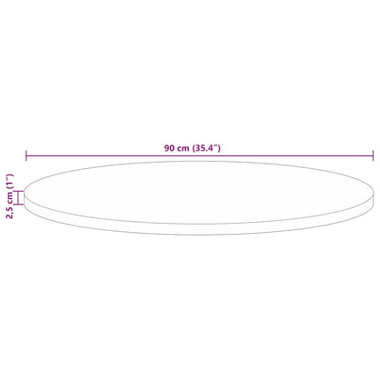 vidaXL Tischplatte Ø 90x2,5 cm Rund Altholz Massiv
