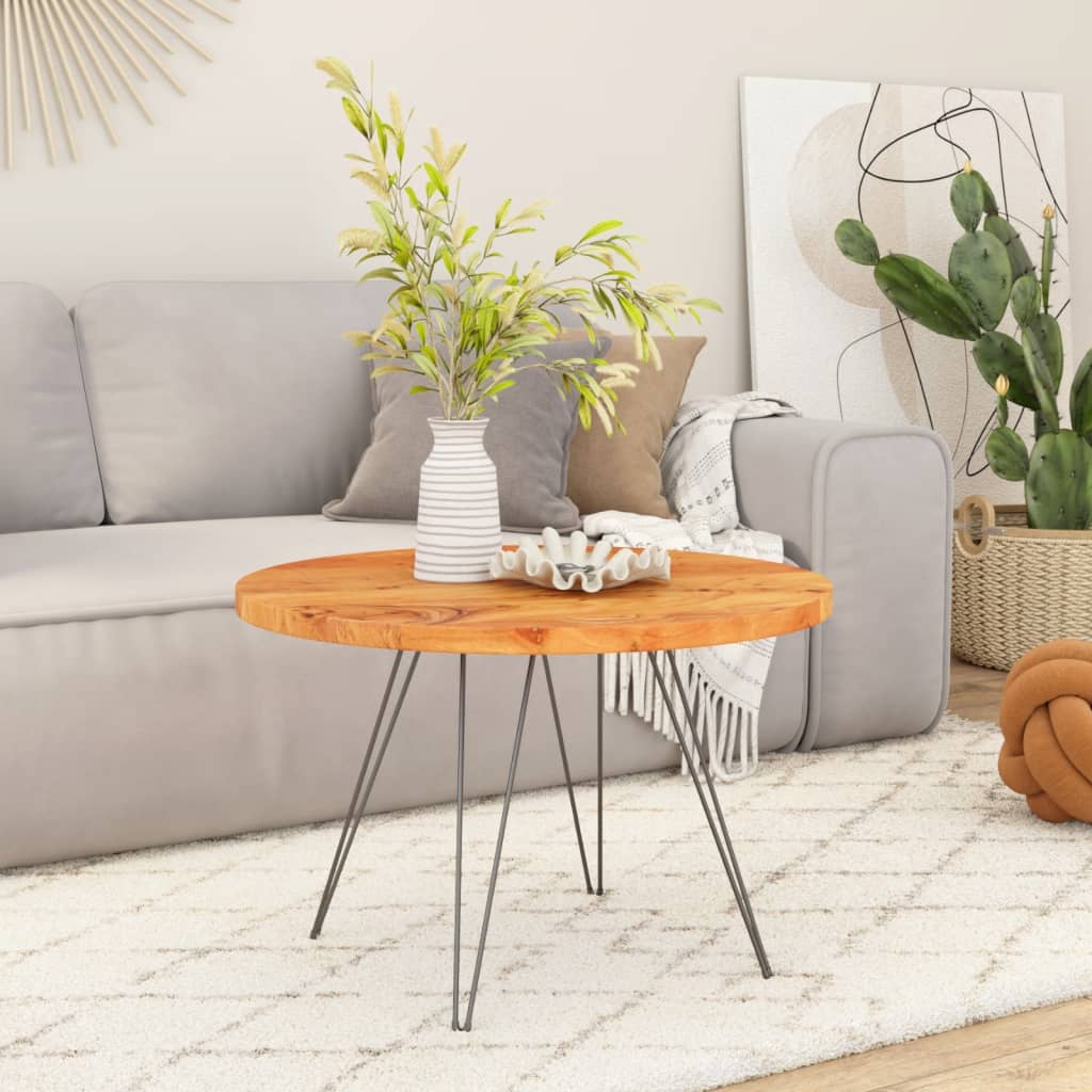 vidaXL Tischplatte Ø50x2,5 cm Rund Massivholz Akazie