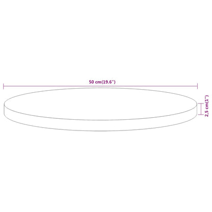 vidaXL Tischplatte Ø50x2,5 cm Rund Massivholz Akazie