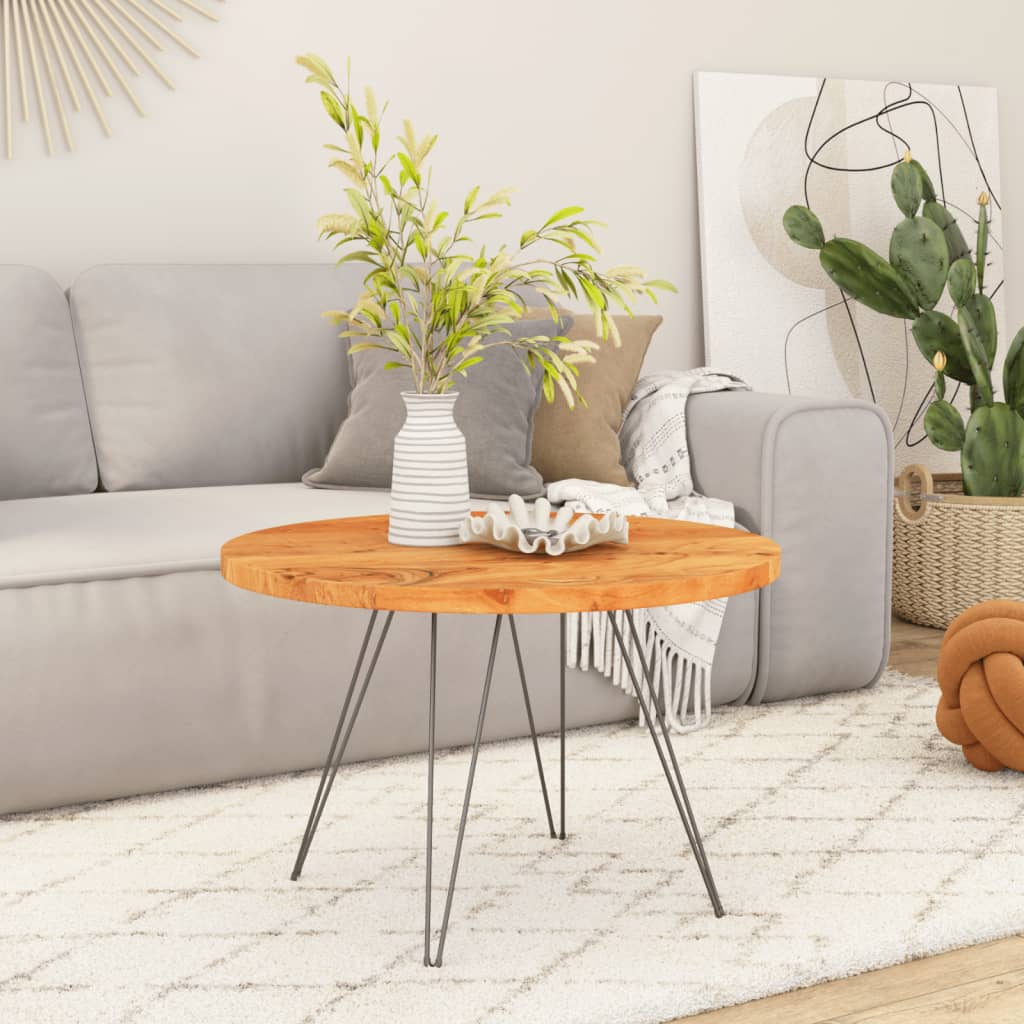 vidaXL Tischplatte Ø70x2,5 cm Rund Massivholz Akazie