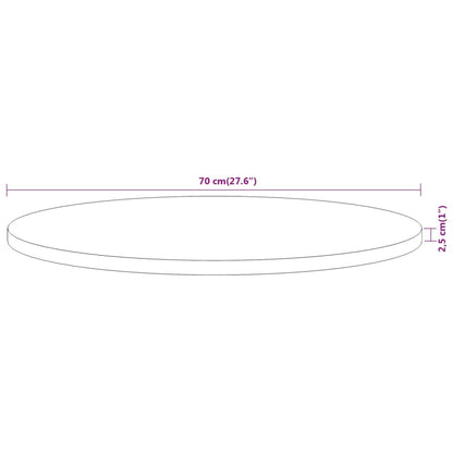 vidaXL Tischplatte Ø70x2,5 cm Rund Massivholz Akazie