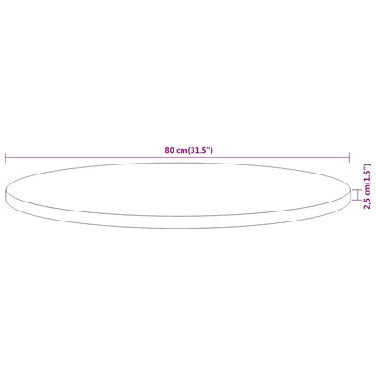 vidaXL Tischplatte Ø80x2,5 cm Rund Massivholz Akazie