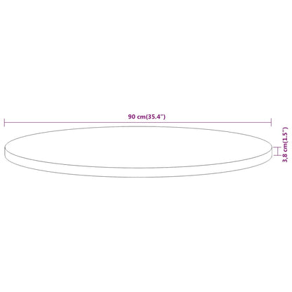 vidaXL Tischplatte Ø90x3,8 cm Rund Massivholz Akazie