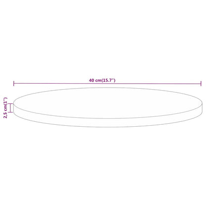 vidaXL Tischplatte Ø 40x2,5 cm Rund Massivholz Mango