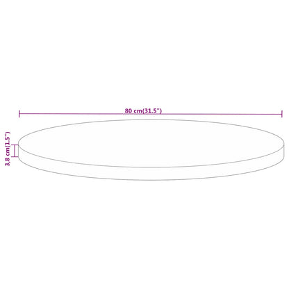 vidaXL Tischplatte Ø 80x3,8 cm Rund Massivholz Mango