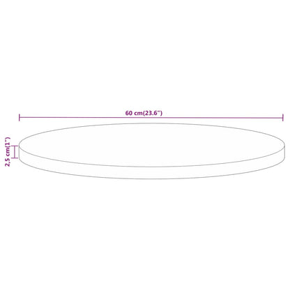 vidaXL Tischplatte Ø 60x2,5 cm Rund Massivholz Mango