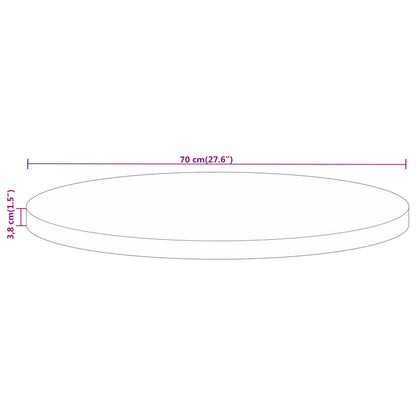 vidaXL Tischplatte Ø 70x3,8 cm Rund Massivholz Mango