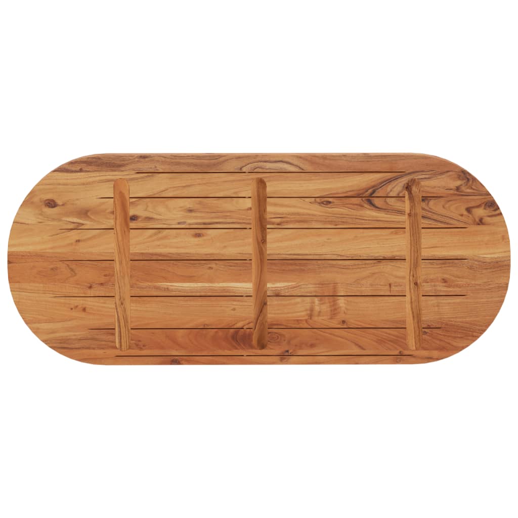 vidaXL Plateau de table 140x60x2,5 cm Ovale Bois d'acacia massif