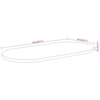 vidaXL Tischplatte 80x40x3,8 cm Oval Massivholz Akazie
