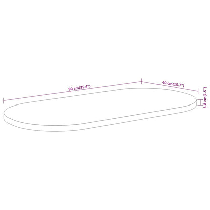 vidaXL Tischplatte 90x40x3,8 cm Oval Massivholz Akazie