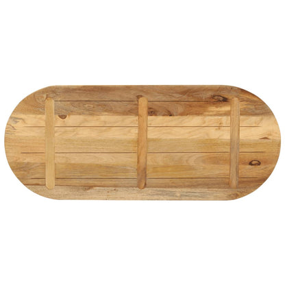 vidaXL Tischplatte 100x40x2,5 cm Oval Raues Massives Mangoholz