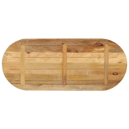 vidaXL Tischplatte 100x50x2,5 cm Oval Raues Massives Mangoholz