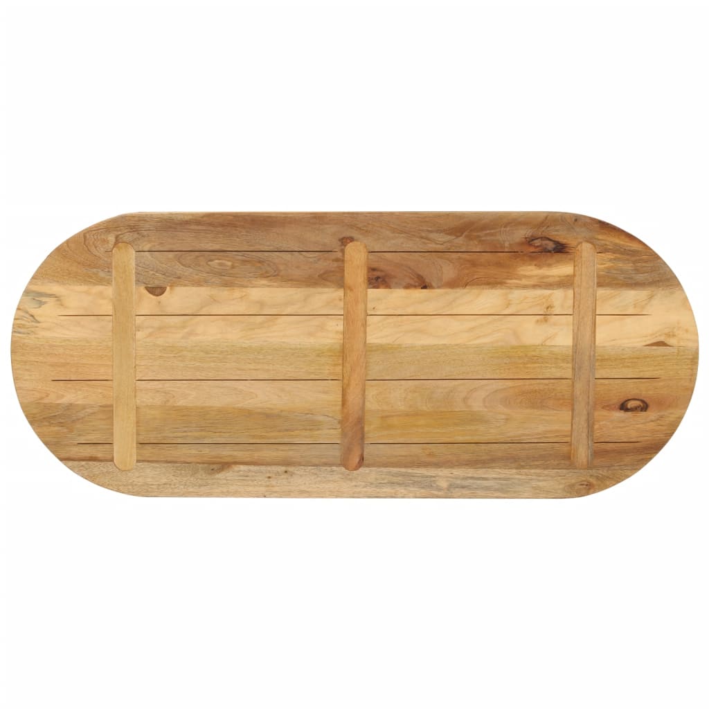 vidaXL Tischplatte 120x60x2,5 cm Oval Raues Massives Mangoholz