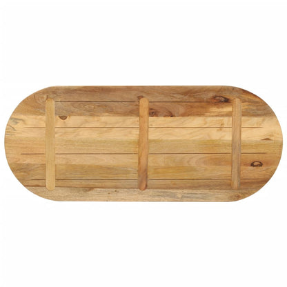 vidaXL Tischplatte 120x60x2,5 cm Oval Raues Massives Mangoholz