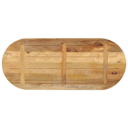 vidaXL Plateau de table 140x60x3,8 cm ovale en bois de manguier massif brut
