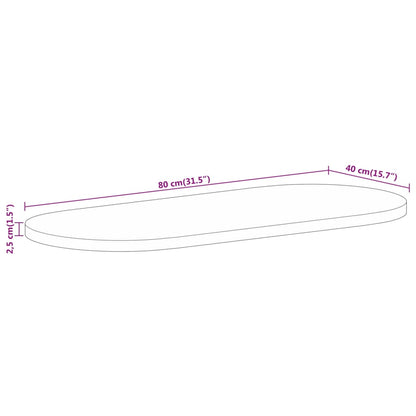 vidaXL Plateau de table 80x40x2,5 cm Ovale Bois de manguier massif