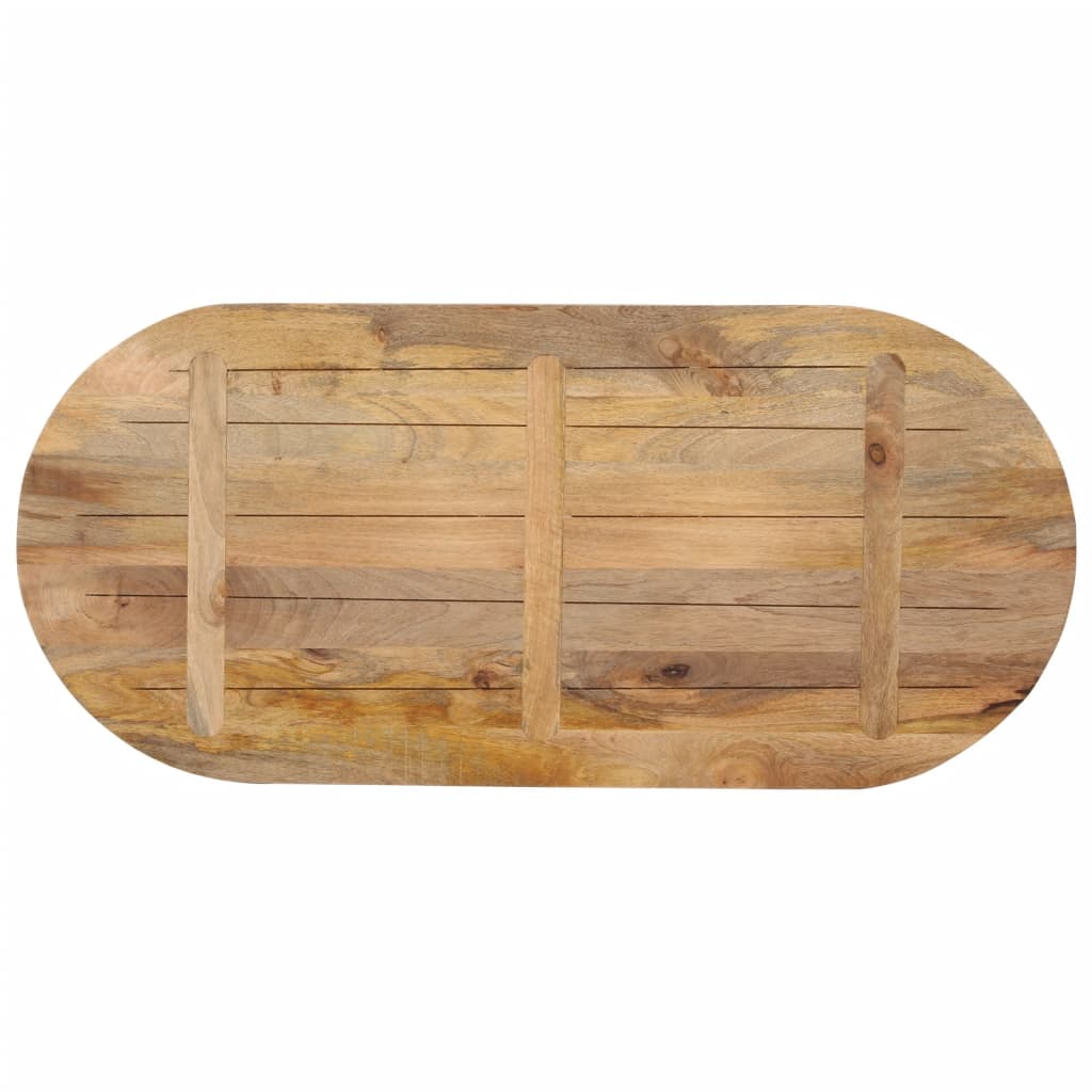 vidaXL Tischplatte 90x40x3,8 cm Oval Massivholz Mango