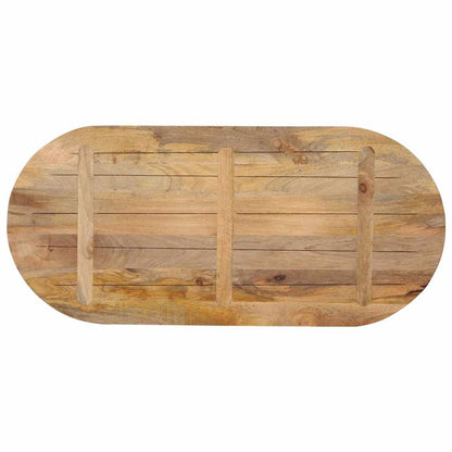 vidaXL Tischplatte 100x50x3,8 cm Oval Massivholz Mango