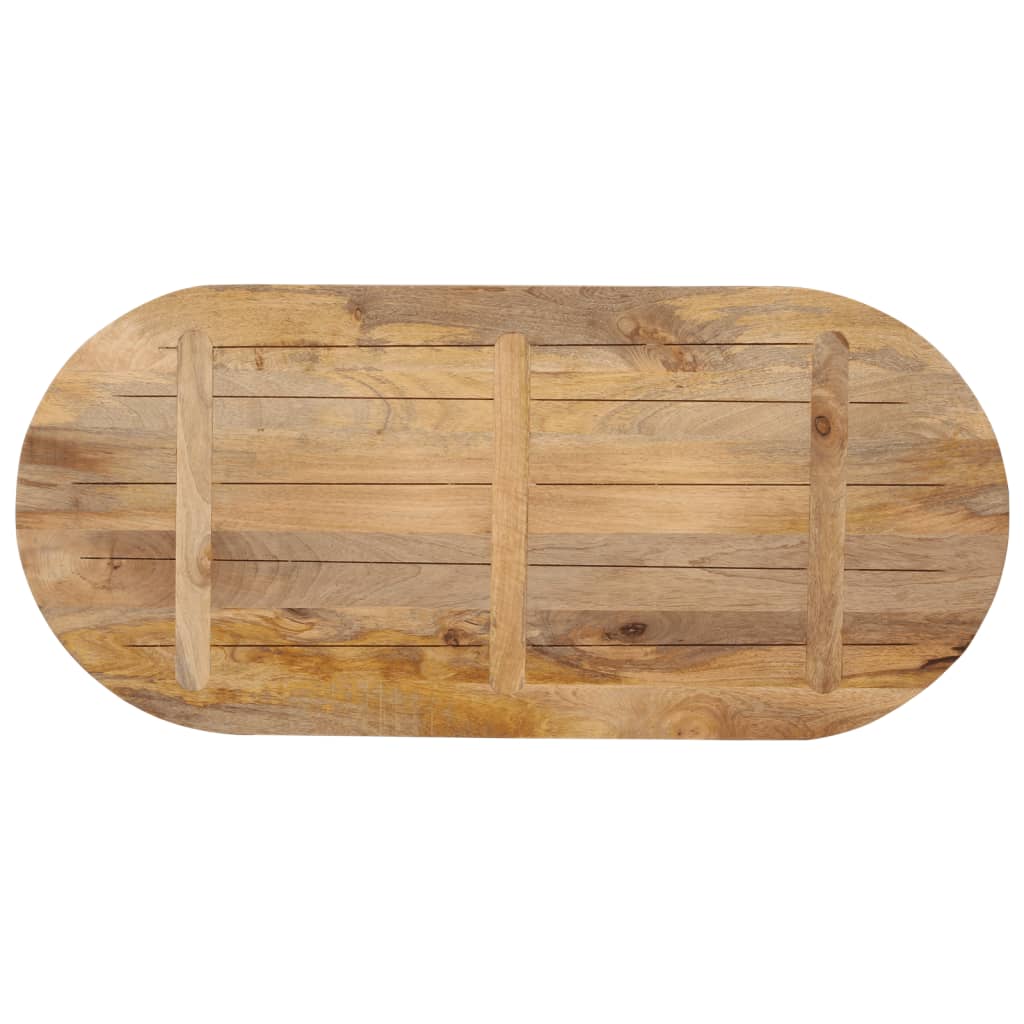 vidaXL Tischplatte 120x50x3,8 cm Oval Massivholz Mango
